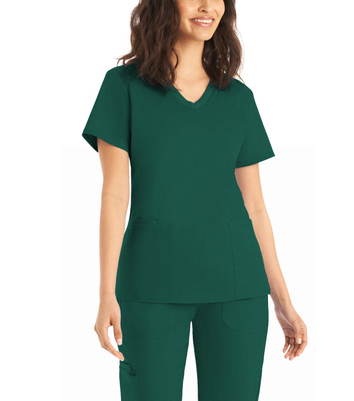 Landau Proflex Women's 3-Pocket V-Neck Scrub Top